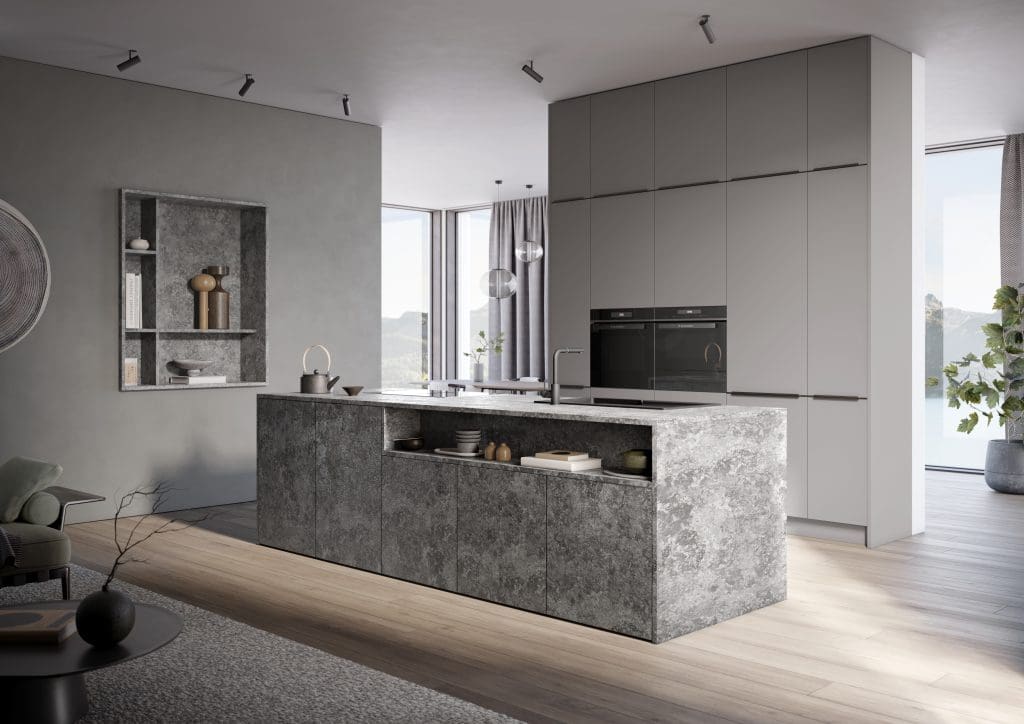 Stone Veneer Av3050 Granit Dunkelgrau Av6000 Greige Online M2 | Culina Kitchens, Wimbledon