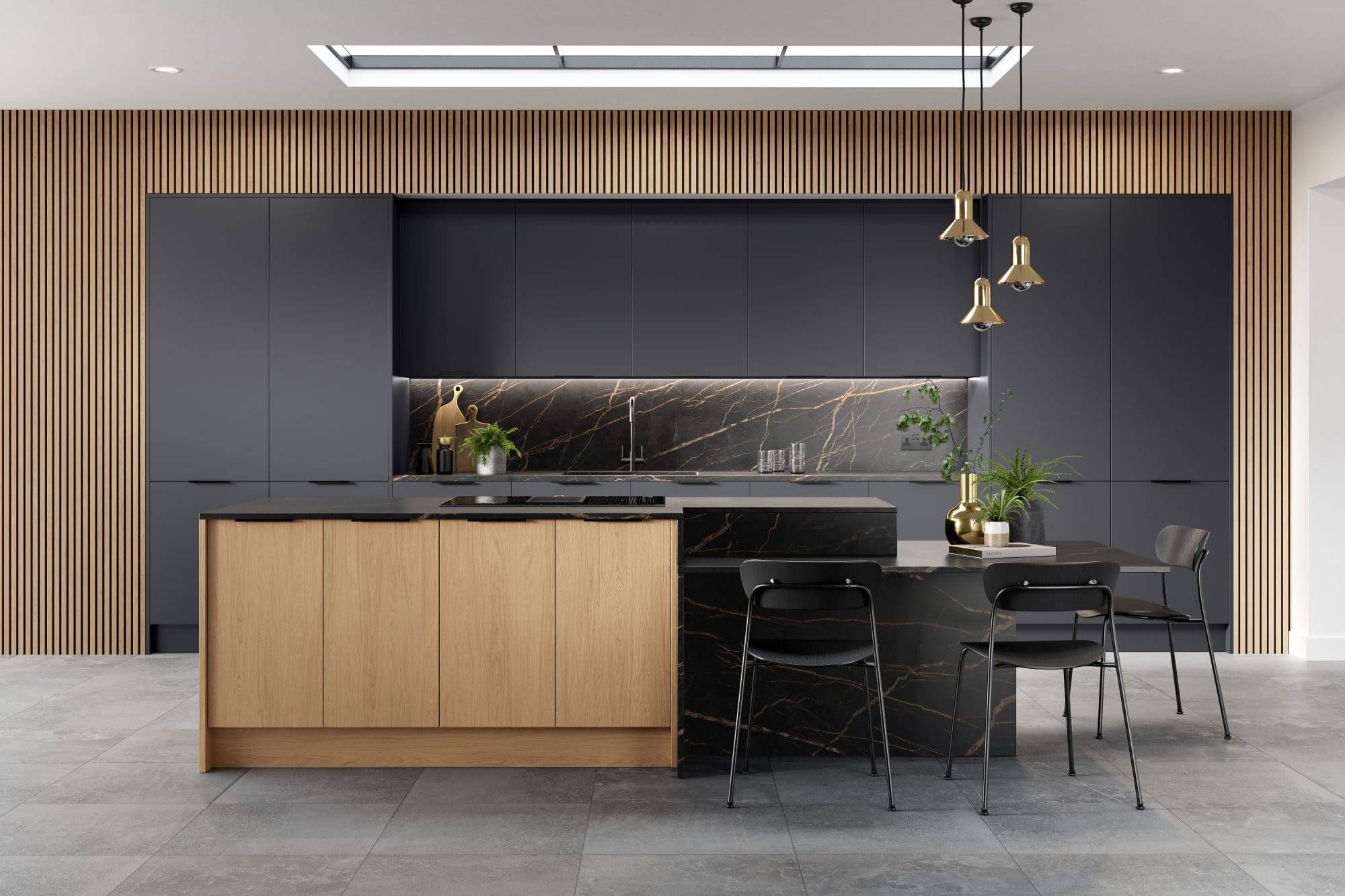 Pure Carbon Woodgrain Medium Oak | Culina Kitchens, Wimbledon