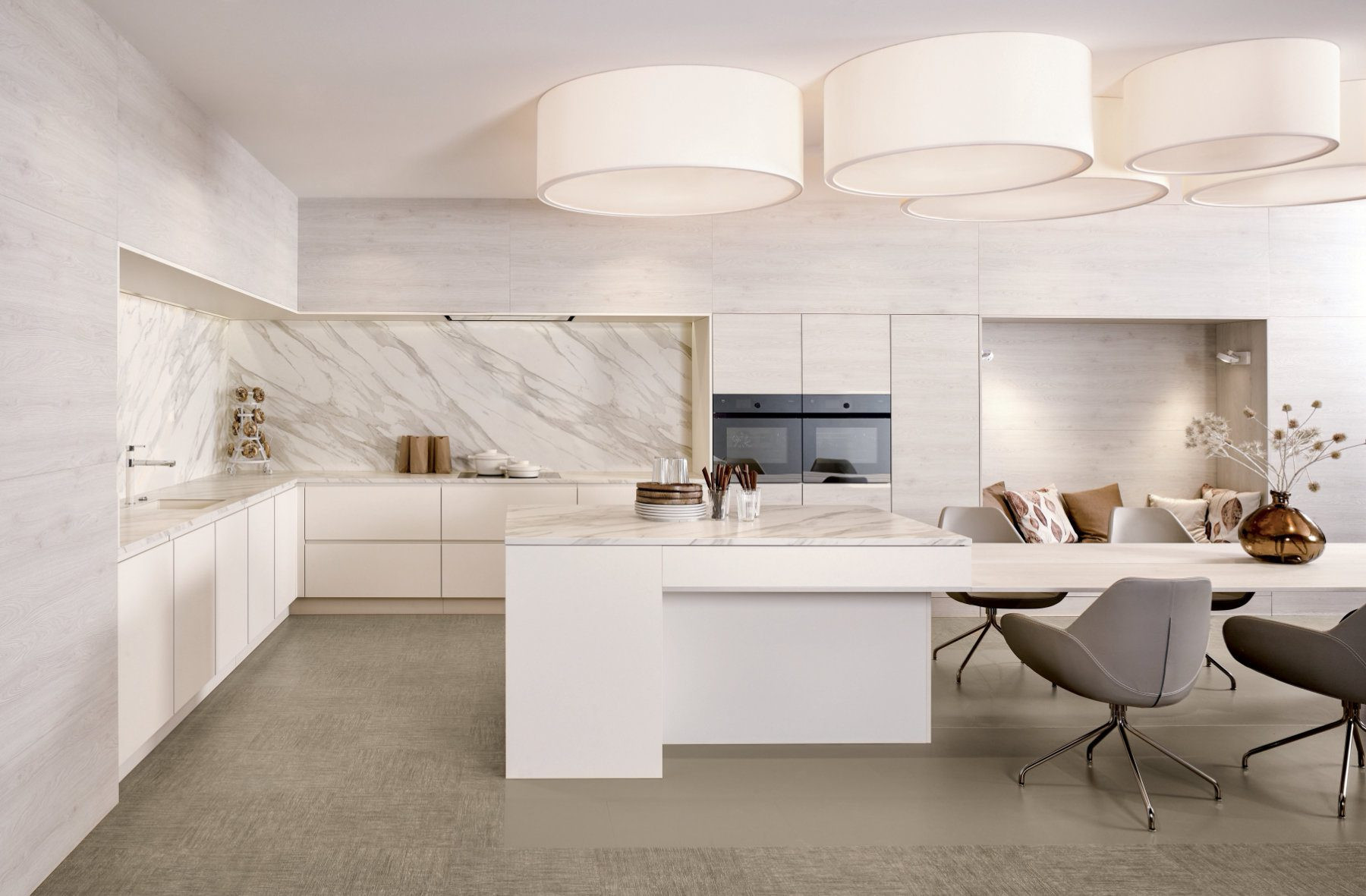 kh kitchens light modern handleless kitchen