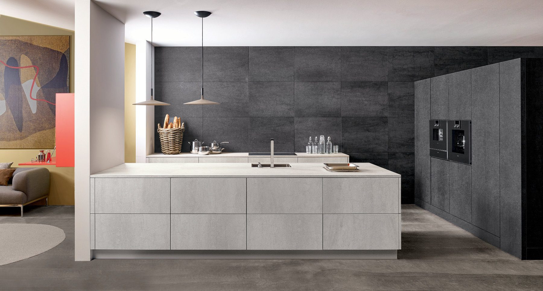 kh kitchens concrete handleless kitchen